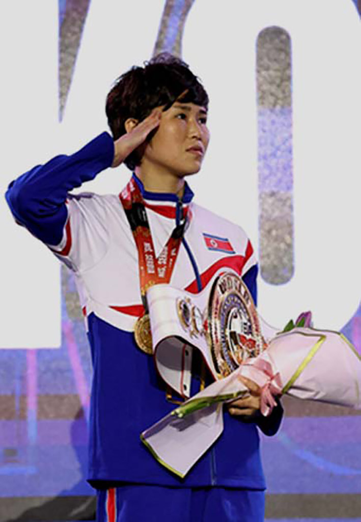 Two-time world women’s boxing champion Pang Chol Mi